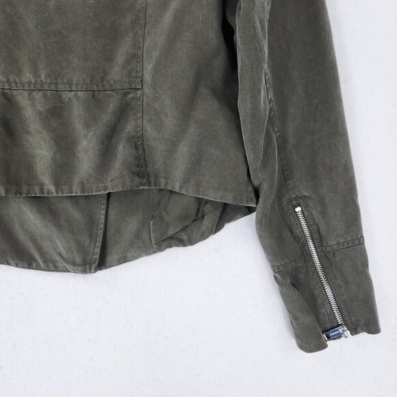 Babaton Jacket Womens 8 Green Aritzia Moto Full Zip Lightweight Casual Classic - Picture 13 of 14